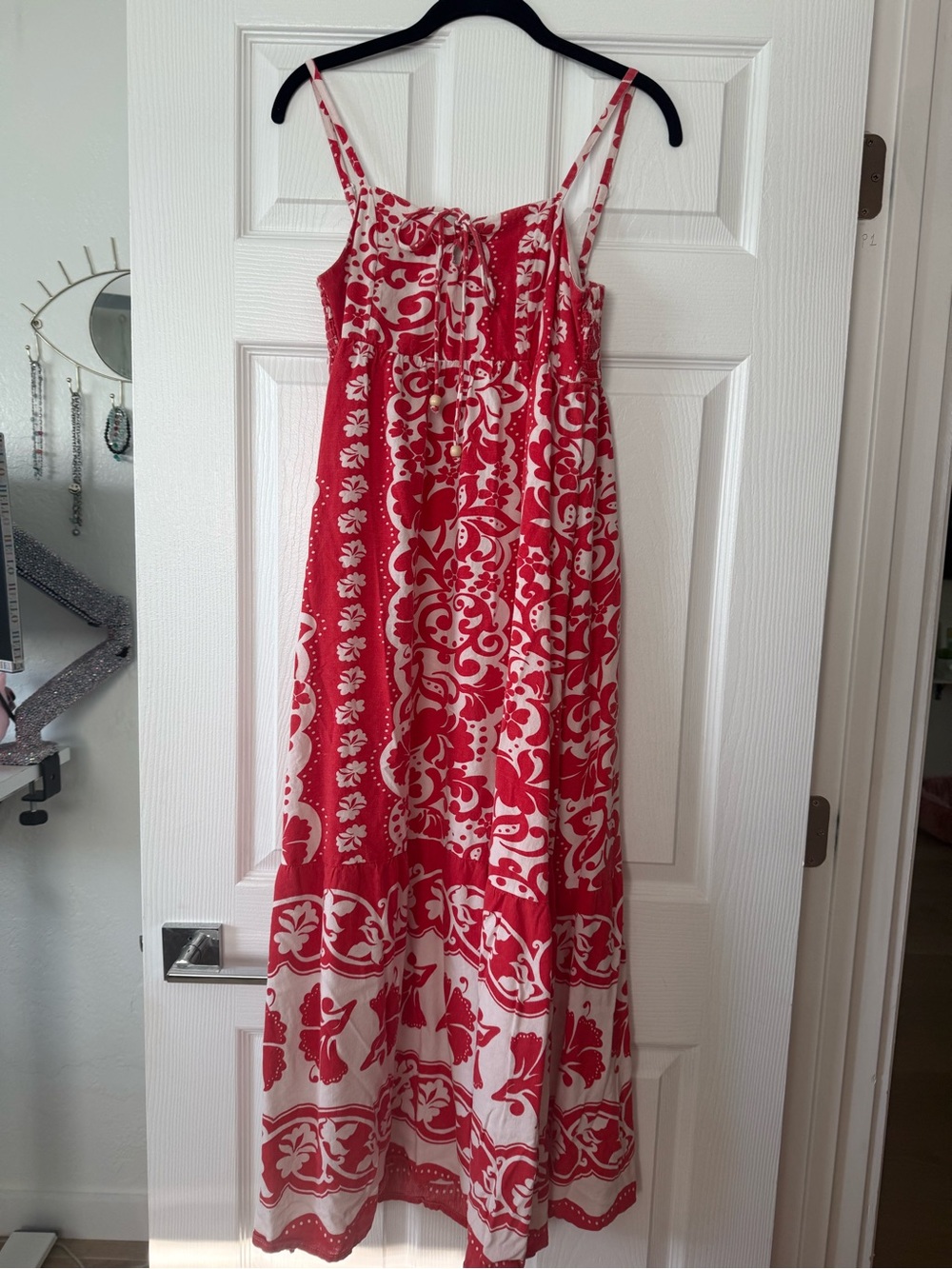 Japna red and white spaghetti strap dress